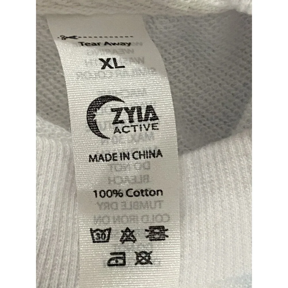 Zyia Active Womens Size XL White & Blue Cloud Pattern Pullover Sweatshirt - Picture 3 of 10